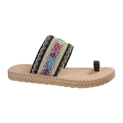 Vectry Pashanim Espandrillos Damen Damen Adiletten Kinder Adiletten Damen Orthofit Damen-Strandpantoffeln, Hohle LäSsige Hausschuhe, Clip-Toe-Retro-Sandalen Damenschuhe Schwarz Größe 36 von Vectry