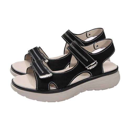 Vectry Sommersport-One-Line-Fischmaul-Sandalen für Damen Schuhe Damen Gefüttert (Black, 37) von Vectry