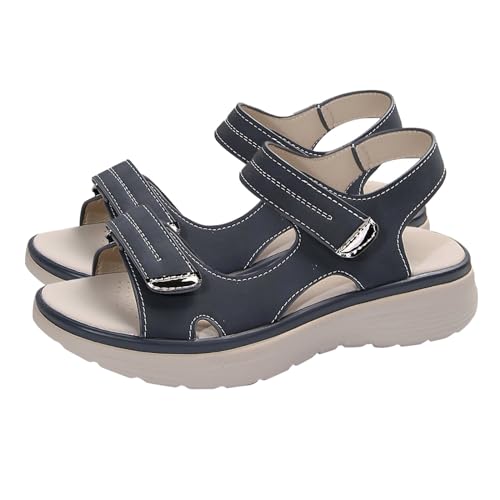 Vectry Sommersport-One-Line-Fischmaul-Sandalen für Damen Schuhe Damen Gefüttert (Dark Blue, 40) von Vectry