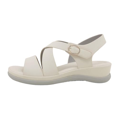 Vectry Treckingsandalen-Damen Ricosta Pepino Sandalen Adiletten Damen 39 Gartenschuhe Damen-RöMerschuhe Mit Elastischem Slope-Boden, Sommermode, Damen-Sandalen, Strandsandalen Damenschuhe (Beige, 39) von Vectry