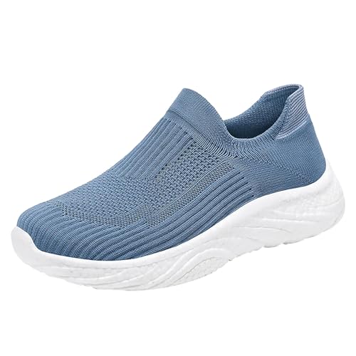 Vectry Weiche orthopädische Schuhe für Damen, atmungsaktiv, gewebt, zum Gehen, Slip-On-Schaumstoffschuhe, Fußgewölbeunterstützung, Hände, Slip-In-Sneaker Damen Schuhe 36 (Blue, 39) von Vectry