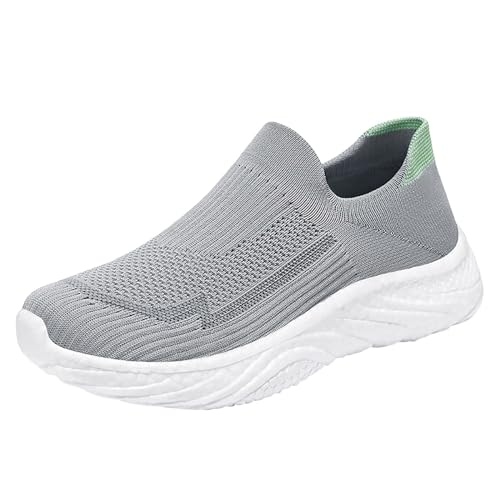 Vectry Weiche orthopädische Schuhe für Damen, atmungsaktiv, gewebt, zum Gehen, Slip-On-Schaumstoffschuhe, Fußgewölbeunterstützung, Hände, Slip-In-Sneaker Damen Schuhe 36 (Grey, 40) von Vectry