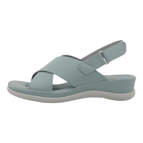 Vectry Wolkenschuhe Damen Meine Bestellungen Slingback Pumps Damen Flach Clogs & Pantoletten FüR Damen Damen Casual Schnalle Flache RöMische Schuhe Sommermode Damen Sandalen Schuhe Damen (Blue, 37) von Vectry