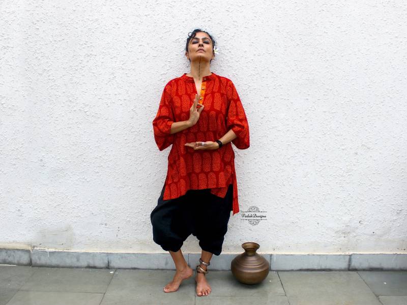 Atmungsaktive Baumwoll-Block-Print Tunika von VedahDesigns