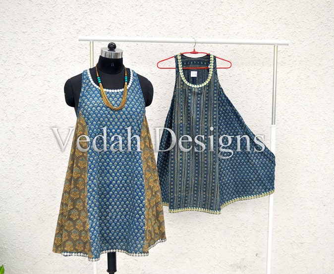 Wählen Sie Stoff Aus Dem Shop Ajrak Block Print Baumwollkleid Nach Maß von VedahDesigns