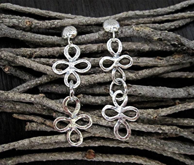 Artisan Blumen Ohrringe in Sterling Silber - in Stock | N von VedeliDesigns