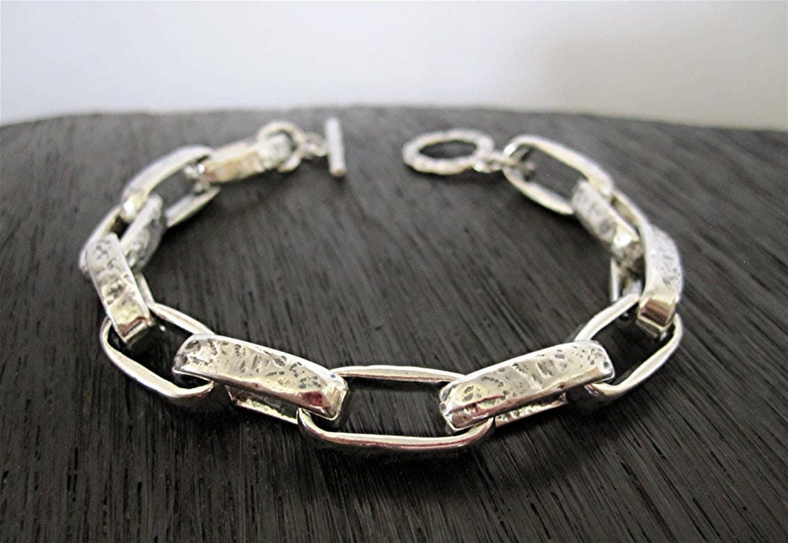Klumpiges Sterlingsilber-Kettenglied-Statement Armband | Mehrere Längen Erhältlich | N Klumpiges Sterlingsilber-Kettenglied-Statement Armband | Mehrere Längen Erhältlich | N von VedeliDesigns