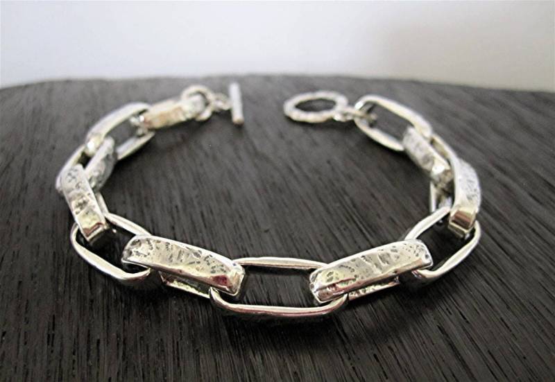 Klumpiges Sterlingsilber-Kettenglied-Statement Armband | Mehrere Längen Erhältlich | N von VedeliDesigns