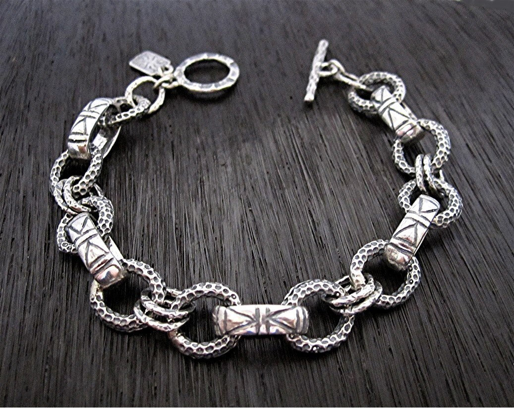 Rustikales Handgemachtes Sterling Silber Artisan Armband | Mehrere Längen Erhältlich | N von VedeliDesigns