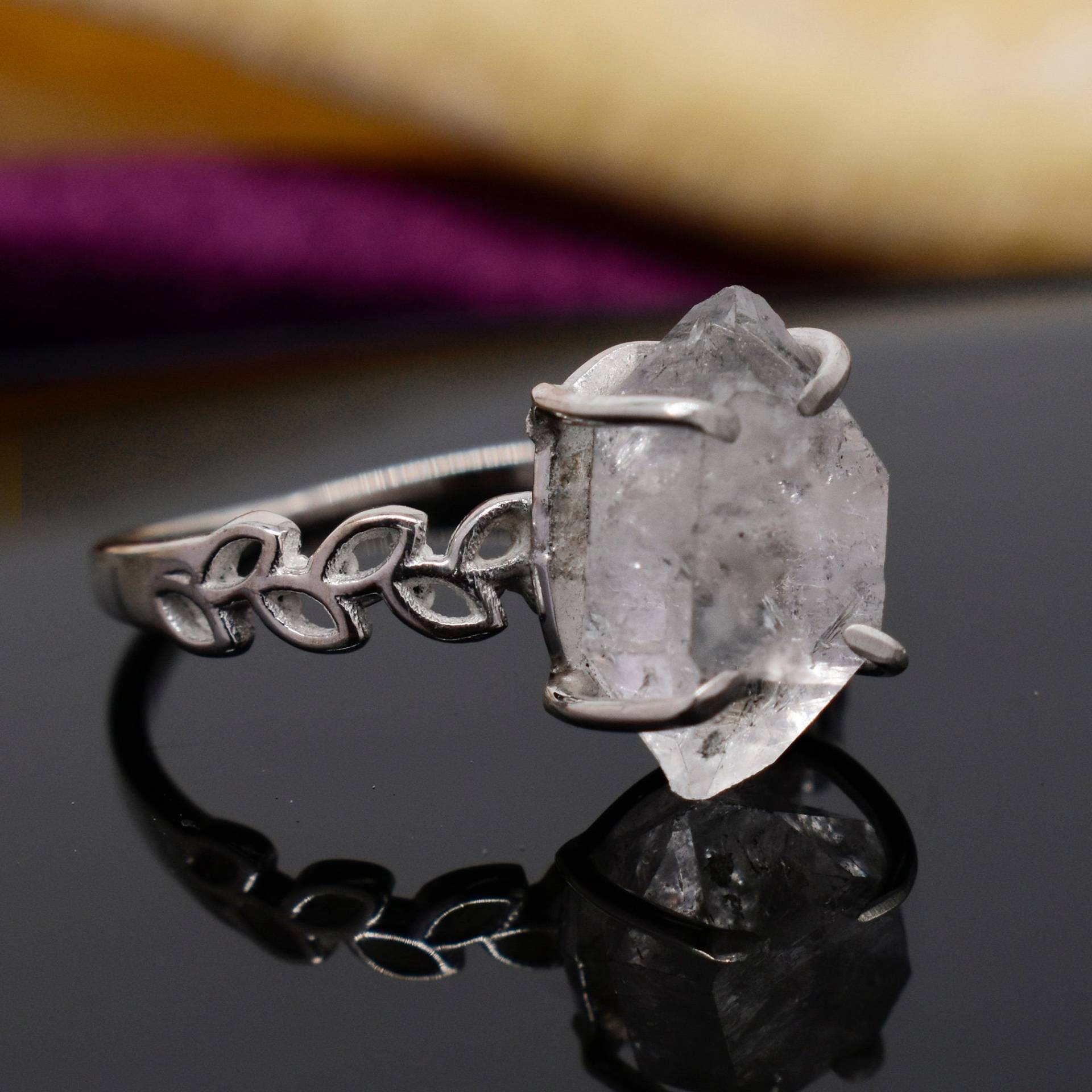 Herkimer Diamant Ring Für Frauen, Witchy Rohstein Schmuck, Gold Filled, Kristall Sommer Handgemachter Hochzeitsgeschenk Für Ihren von VedicCreation