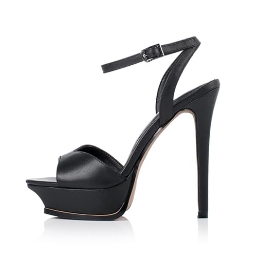 Veelau Meieer Stiletto High Heel Sandalen Plateau Sandaletten Slingback Pumps mit Knöchelriemen und Schnalle Schwarz 38 EU Veelau Meieer Stiletto High Heel Sandalen Plateau Sandaletten Slingback Pumps mit Knöchelriemen und Schnalle Schwarz 38 EU von Veelau Meieer