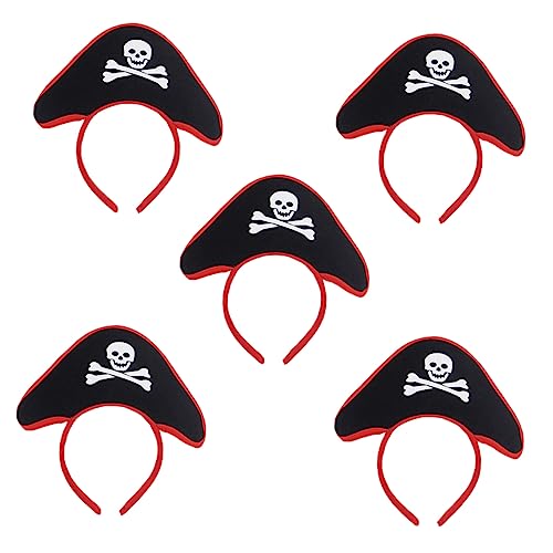 Veemoon 5stücke Piratenstirnband Für Junge Mädchen Piratenhut Mit Totenkopf Party-kopfbedeckung Aus Leichtem Material Geeignet Für Halloween Und Festivals von Veemoon