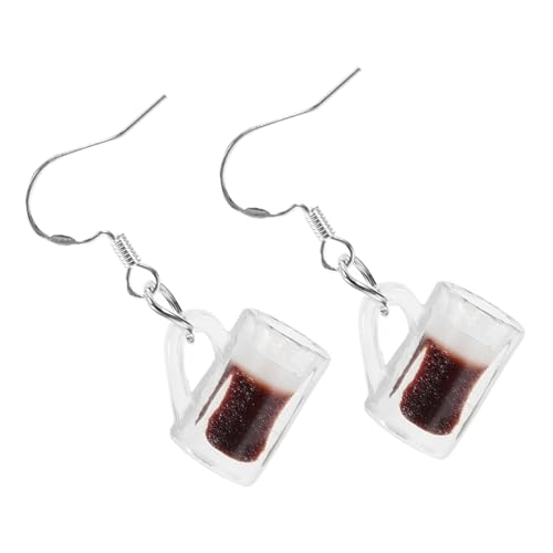 Veemoon 1 Paar Bierkrug Ohrringe frauenschmuck kolczyki damskie ohrringen Trinken Ohren Griffe biergläser wasserflasche kein durchstochener Ohrtropfen weiblicher Ohrschmuck Harz Dark Brown von Veemoon