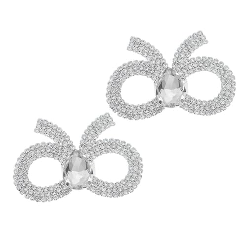 Veemoon 1 Paar Damen Schuhclips mit Schleifen Design Funkelnde Schuhe Schnallen Dekorative Schuhaccessoires für Hochzeiten Partys Passend für Flache Schuhe Stiefel Sandalen High Heels von Veemoon
