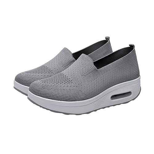 Veemoon 1 Paar Damen Sneakers mit Dicker Sohle Atmungsaktive Laufschuhe mit Mesh Obermaterial für Freizeit Sport rutschfeste Stoßdämpfende Fitnessschuhe von Veemoon