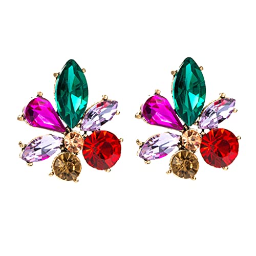 Veemoon 1 Paar Damenohrringe In Form Einer Statement Blumenohrringe Einfache Ohrstecker Legierungsohrstecker Vintage Ohrringe Strass Ohrschmuck Strass Ohrringe Bunte Strasssteine von Veemoon