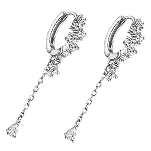 Veemoon Tropfenohrringe Für Frauen Mit Kettendesign Zirkonia-ohrringe Lange Ohrhänger Modischer Ohrschmuck Für Mädchen Und Teenager von Veemoon