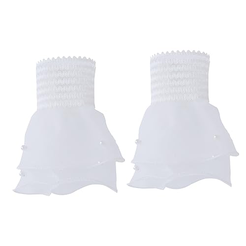 Veemoon Abnehmbare Handgelenkmanschetten für Damen Rüschen Ärmel Stoff Dekorative Stulpen für Kleider und Kostüme Vielseitige Handgelenkaccessoires für Besondere Anlässe von Veemoon