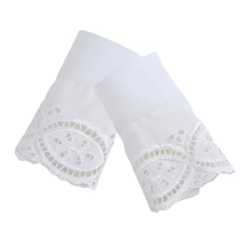 Veemoon Abnehmbare Handgelenkmanschetten Für Damen Elastische Spitzenmanschetten Kleideraccessoires Fingerlose Spitzenhandschuhe Vielseitig Für Besondere Anlässe Und Alltag Weiß von Veemoon