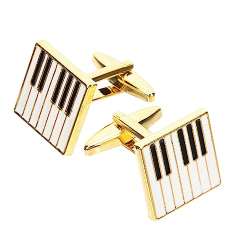 Veemoon 1 Paar Goldene Klavier Manschettenknöpfe Manschettenknöpfe Für Männer Manschettenknöpfe Für Herren Stilvolle Manschettenknöpfe Manschettenknöpfe Für Herrenanzüge von Veemoon