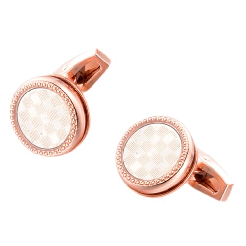 Veemoon 1 Paar Herren Manschettenknöpfe Roségold Accessoires für Anzüge Hochzeiten Business Outfits Robuste Stilvolle Manschettenknöpfe für Modernen Gentleman von Veemoon