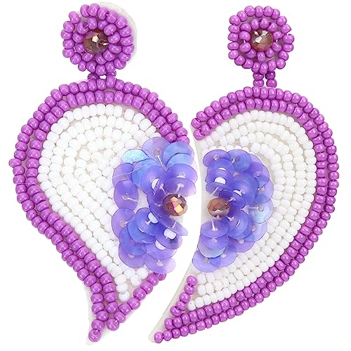 Veemoon 1 Paar Herz-Blumen-Ohrringe valentinstag ohrringe Herz-Tropfen-Ohrringe Perlenherzohrringe Romantische Herzohrringe Ohrring zum Valentinstag liebe Herzohrringe Acrylperlen Violett Veemoon 1 Paar Herz-Blumen-Ohrringe valentinstag ohrringe Herz-Tropfen-Ohrringe Perlenherzohrringe Romantische Herzohrringe Ohrring zum Valentinstag liebe Herzohrringe Acrylperlen Violett von Veemoon