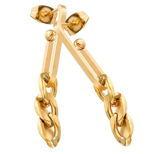 Veemoon 1 Paar Kettenohrringe für Damen Tropfenohrringe Elegantes Design für Besondere Anlässe Verführerisch Goldene Farbgebung Einzigartiges Splicing Design von Veemoon