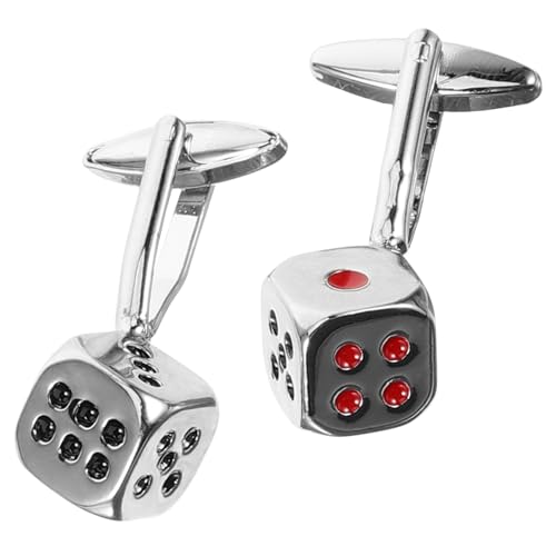Veemoon 1 Paar Manschettenknöpfe Herren Silberne Würfelform Metall Cufflinks für Anzüge Business Accessoire Stilvolle Hemdknöpfe für Formelle Anlässe Besondere Gelegenheiten von Veemoon