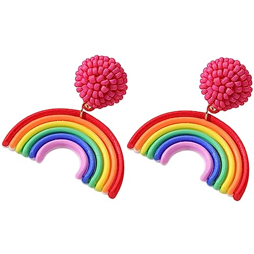 Veemoon 1 Paar Ohrringe Stilvolle Regenbogen Dangle Ohrringe für Hypoallergen für Partys Geburtstage Passend zu Jeans Shirts von Veemoon