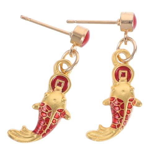 Veemoon 1 Paar Ohrringe einfache Ohrhänger Ohrschmuck aus Legierung Ohrdekoration Partei-Ohr- Damen Ohrstecker Fisch-Ohrring Legierung Ohrstecker rot Veemoon 1 Paar Ohrringe einfache Ohrhänger Ohrschmuck aus Legierung Ohrdekoration Partei-Ohr- Damen Ohrstecker Fisch-Ohrring Legierung Ohrstecker rot von Veemoon