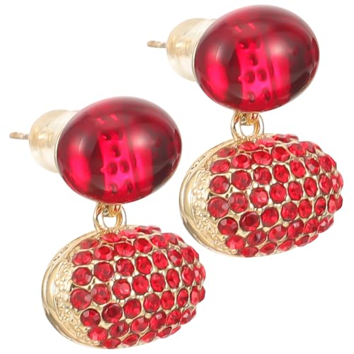 Veemoon 1 Paar Ohrringe mit Roten Synthetischen Kristallen Eleganter Ohrschmuck für Damen für Festlichkeiten Partys Kunststein Auffälliges Design Veemoon 1 Paar Ohrringe mit Roten Synthetischen Kristallen Eleganter Ohrschmuck für Damen für Festlichkeiten Partys Kunststein Auffälliges Design von Veemoon