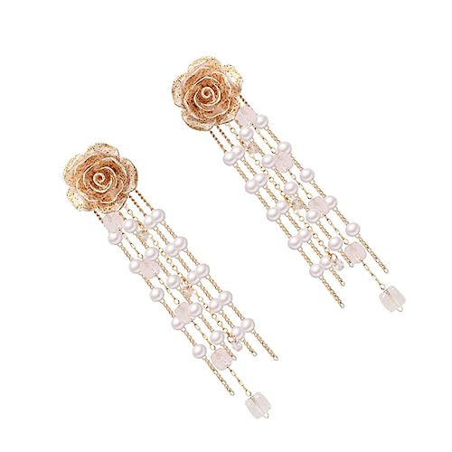 Veemoon 1 Paar Retro Langperlenohrringe für Damen Ohrringe mit Quasten Süßwasserperlen Silberstecker Einzigartiger Ohrschmuck für Besondere Anlässe Geschenkideen von Veemoon