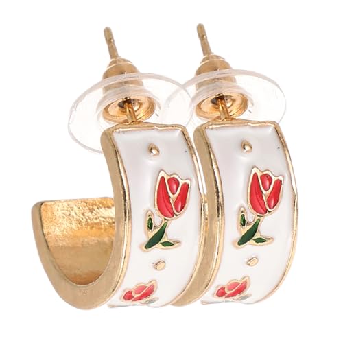 Veemoon 1 Paar Tulip Ohrstecker für Frauen Vintage Blumen Design Leichte Statement Ohrringe für Alltag und Besondere Anlässe Hochwertige Handwerkskunst Elegantes Schmuckstück von Veemoon