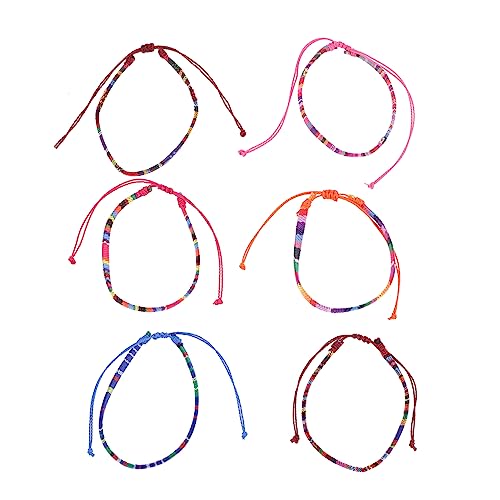 Veemoon 1 Satz Bohemian Fußkette Damen Verstellbare Strand Fußkettchen Teiliges Gewebte Fußschmuck Sommeraccessoires Für Frauen Strand Besondere Anlässe 6 Stück von Veemoon