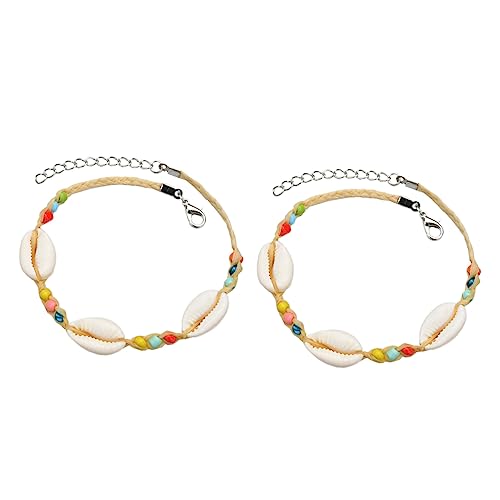Veemoon 2stücke Perlen Fußkettchen Armband Bunte Perlen Fußkettchen Schmuck Geschenk Armband Modisch Für Partys Reisen Und Andere Anlässe Leicht Und Kompakt von Veemoon