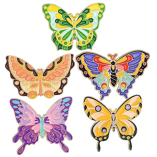 Veemoon 5stücke Schmetterlingsbrosche Set Für Frauen Kostüm Schmuck Broschen Pins Mit Schmetterlingsnadel Für Kleidung Dekorative Nadel Broschen Für Damen von Veemoon