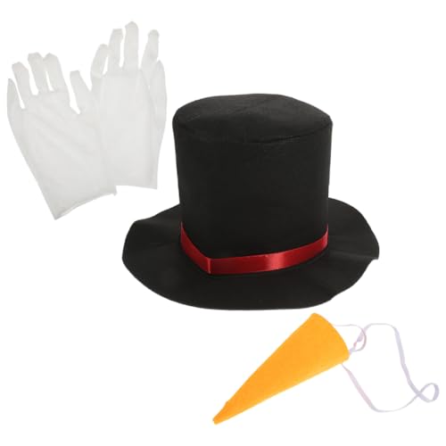 Veemoon 1satz Schneemann Kostümset Für Weihnachten Teiliges Mit Hut Karottennase Und Handschuhen Dekorative Schneemann Requisiten Für Festliche Bastelprojekte Und Winteraktivitäten von Veemoon