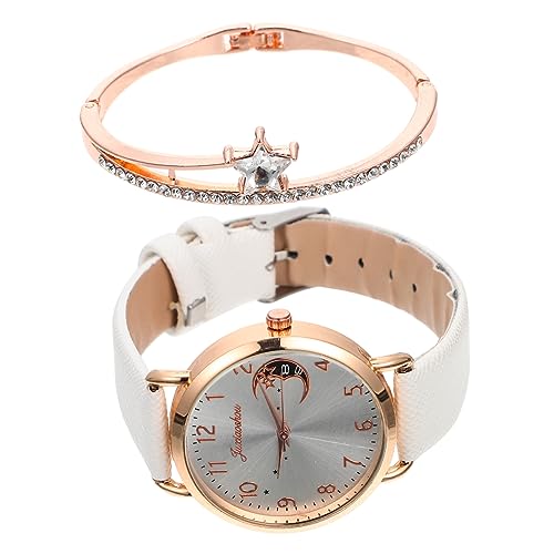 Veemoon 1satz Armbanduhr Mit Mond Und Sternen-Design Passendem Armband Quartz-Uhr Für Besondere Anlässe Und Tägliches Tragen Perfektes Für Damen von Veemoon