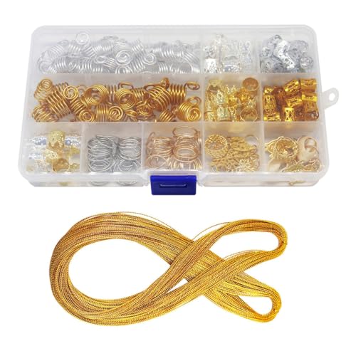 Veemoon 1 Satz Haarring Charms für Dreads und Zöpfe Verstellbare Haaraccessoires zur Verschönerung von Frisuren für Kreative Stylings von Veemoon