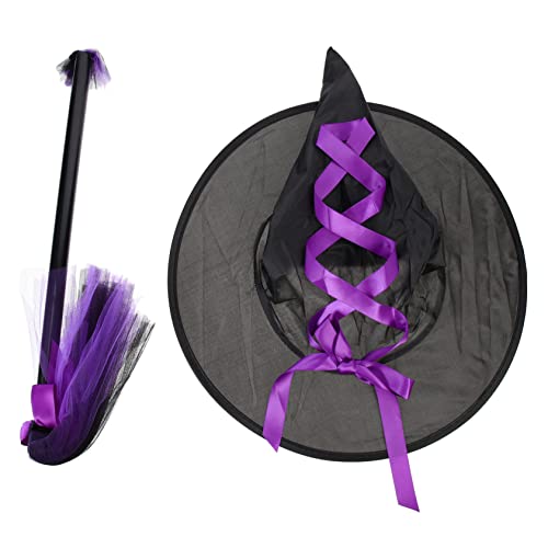 Veemoon 1satz Masquerade Mit Hexenhut Und Besen Halloween Kostüm Zubehör Für Cosplay Und Partys Unisex Vielseitig Für Gruselige Festlichkeiten von Veemoon