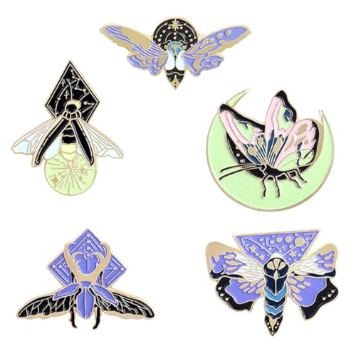 Veemoon Cartoon Brosche 5 Stücke Leuchtende Kleidung Brustnadel Legierung Pullover Accessoire für Frauen Modisches Dekorationszubehör von Veemoon