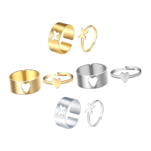 Veemoon 4paare Schmetterling Ringe Damen Geschenkring Ringset Dekorativer Fingerornament Aus Legierung Verarbeitet Langlebig von Veemoon