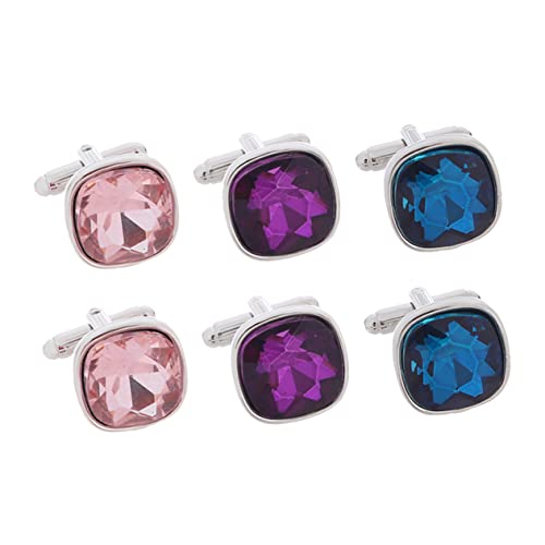 Veemoon 1 Satz Manschettenknöpfe Für Herren Cufflinks Mit Funkelnden Rhinestones Für Anzüge Besondere Anlässe Perfektes Accessoire Für Hochzeiten Business Outfits 3 Paare von Veemoon