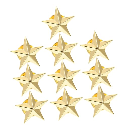 Veemoon 1 Satz Pentagramm-abzeichen Stifte Stern Männer Flecken Patriotisches Abzeichen Modisches Legierungsabzeichen Anstecknadeln Broschendekor Souvenir Golden 10 Stück von Veemoon
