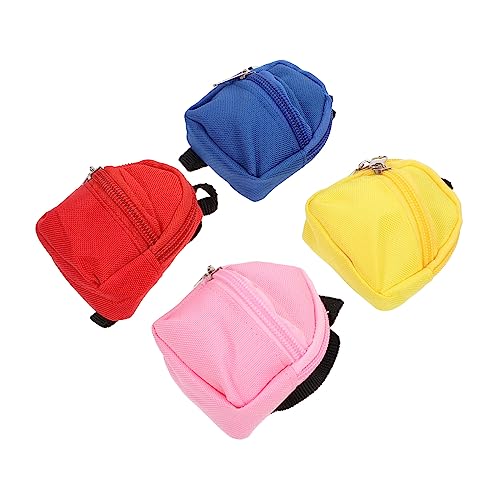 Veemoon 1 Satz Puppenrucksack Mini Zurück Winzig Schultasche Mädchen Puppenhaus Kleines Modell Dekorativer Rucksack DIY Puppe Zubehör Rucksack DIY Ornament Polyester 4 Stück von Veemoon