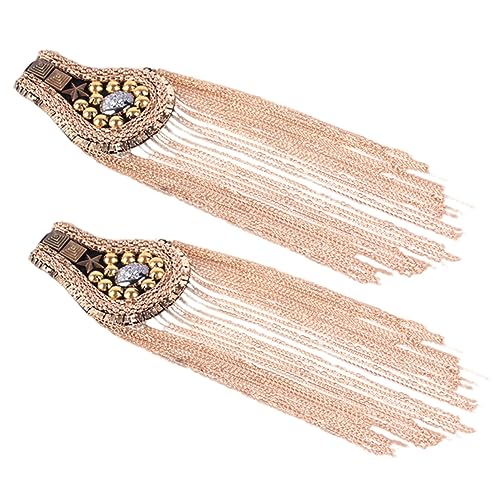 Veemoon 2Stücke Schulterepauletten Quaste Fransen für Schuhe und Hüte Stilvolles Kostümzubehör von Veemoon