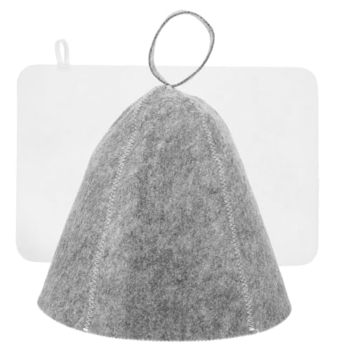 Veemoon 1 Satz Saunahut Set aus Filz Teiliges Set mit Grauem Hut und Weißem Unterlage Bequem und Tragbar für Damen und Herren Wasserabsorbierend und Vielseitig für Sauna und Wellness Veemoon 1 Satz Saunahut Set aus Filz Teiliges Set mit Grauem Hut und Weißem Unterlage Bequem und Tragbar für Damen und Herren Wasserabsorbierend und Vielseitig für Sauna und Wellness von Veemoon