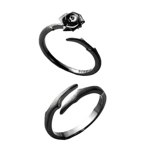 Veemoon 2stücke Paarringe Aus Hochwertigem Material Kreatives Dornrosen-design Ringe Für Finger Fingerschmuck Für Verlobungen Und Partys Langlebig Und Stilvoll von Veemoon