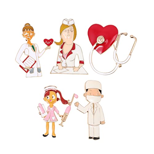 Veemoon 5stücke Krankenschwester Brosche Pins Hörgerät Arzt Brosche Medizin Pin Schmuck Für Kleidung Pullover Kragen Blusen von Veemoon