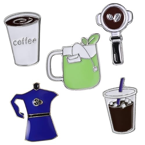 Veemoon 5stücke Kaffee-anstecker Kaffee-brosche Kreative Broschen-anstecker Emaille-anstecker Ästhetischer Anstecker Für Rucksäcke Anstecker Für Kleidung Brosche Zum Aufpinnen Dekorative b von Veemoon